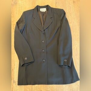 Oleg Cassin Black Womens Long Blazer 16